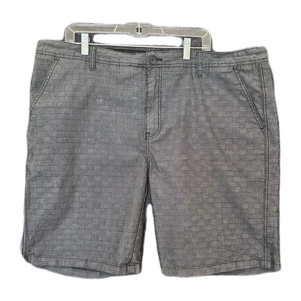 Ezekiel Plaid Board Shorts Hybrid Mens Size44 Gray/Black Cotton Skater Surf Swim
